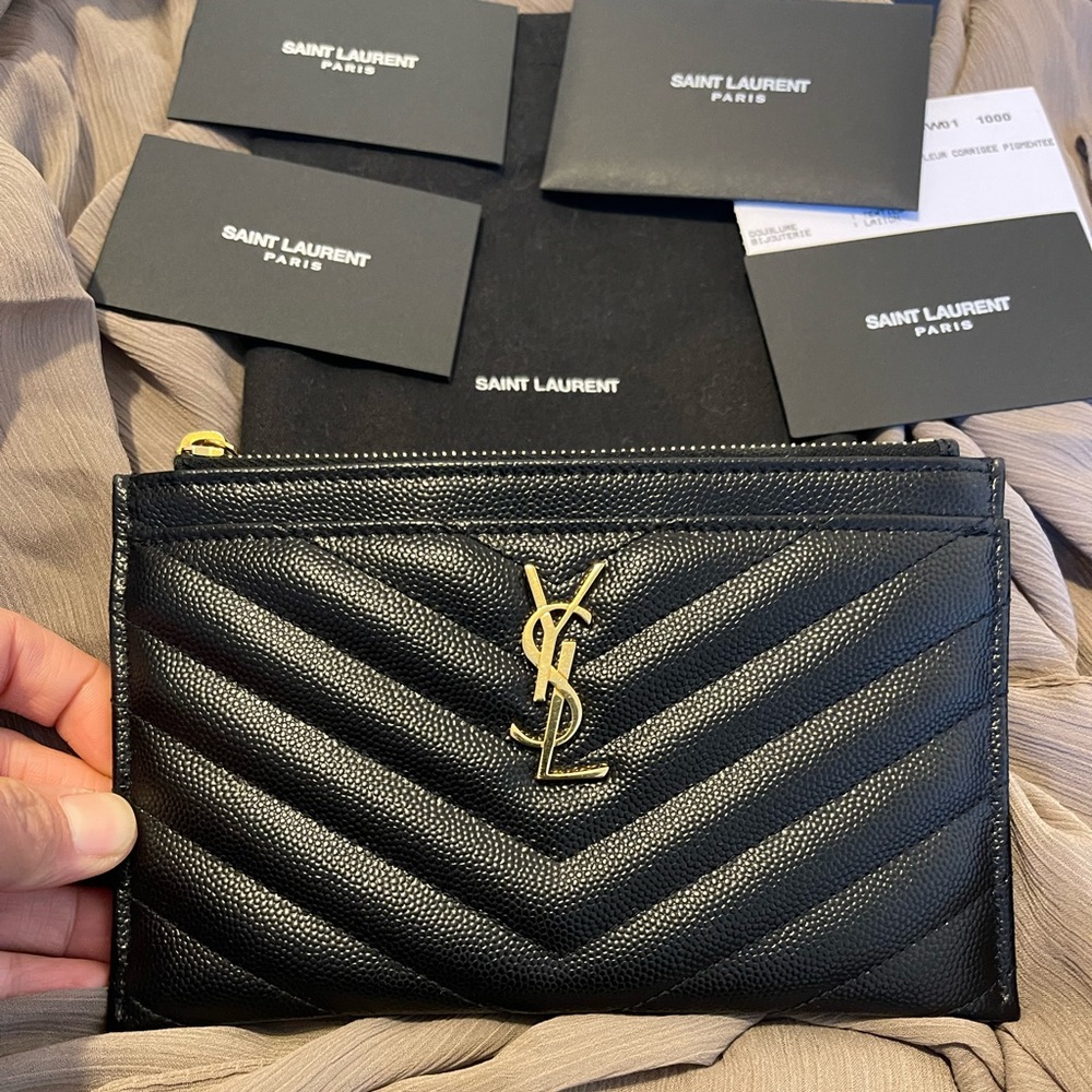 YSL MATELASSE Small Zipped Pouch